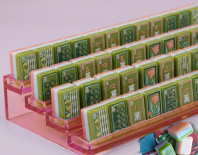 Orange and Green Mahjong Tiles